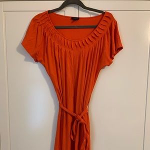 Talbots Orange sundress, size Small. Cap sleeves and belt
